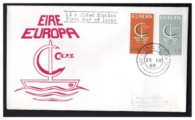 1966 Ireland Europa (CEPT) Commemorative Stamps First Day Cover (FDC)