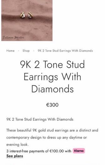 Gold earrings diamond