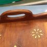 Beautiful Old Brass Inlaided Tray Image 4