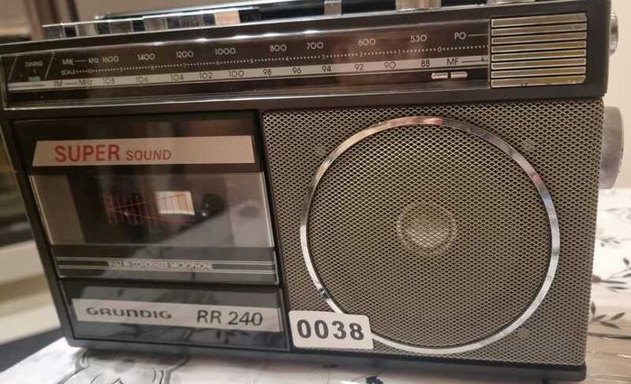 From 1985 Grundig RR240A Radio Cassette-Recorder, working good.