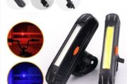 Bike Bicycle Front Rear Red White Blue Light Waterproof LED Flashlight Lamp USB Recharable