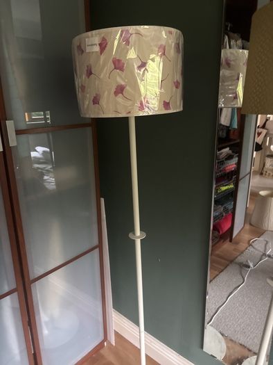 Take your pick - other photos added - 2 Matching ( exactly the same ) Tall Cream / Off White Tall Floor Standing Lamps - will sell individually
