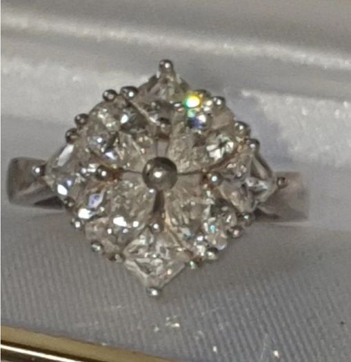 Pristine Vintage Silver & White Sapphire Ring