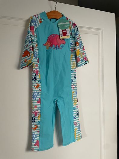 sun protection one piece rash vest swimsuit sunsuit beachwear girls 4-5 y Jojo Maman Bebe BNWT