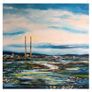 Dollymount Strand, Poolbeg, Dublin, 4x4in framed print by artist Helen Mathews Image 2