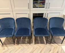 Set of 4 Navy Blue Velvet Dining Chairs