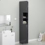 Bathroom Cabinet High Gloss Grey 32x25.5x190 cm Chipboard Image 4