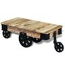 Coffee Table with Wheels Rough Mango Wood Image 3