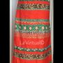Orange and Green Vintage Maxi Skirt Image 2