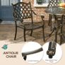 5-Piece Outdoor Furniture Dining Set, Cast Aluminum Conversation Set with 4 Chairs and Round Table with Umbrella Hole for Patio Garden Deck, Bronze Tone Image 2