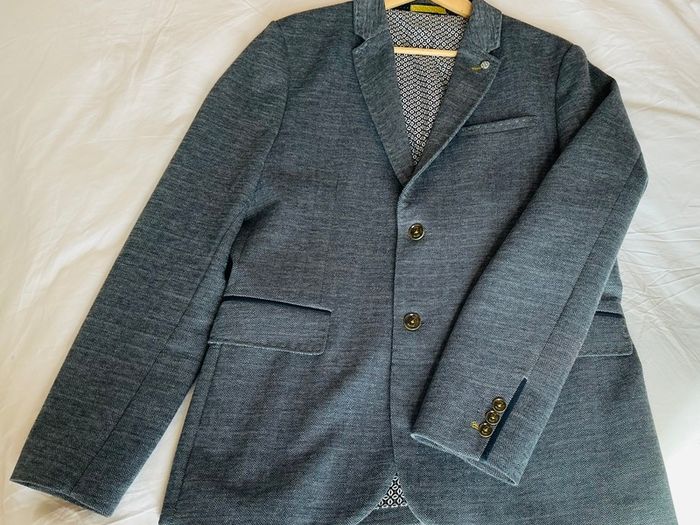 Mens Sports Jacket Coat Blazer from Ted Baker Navy Grey plaid Size 5 XL