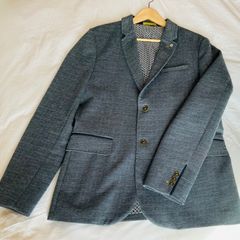 Mens Sports Jacket Coat Blazer from Ted Baker Navy Grey plaid Size 5 XL