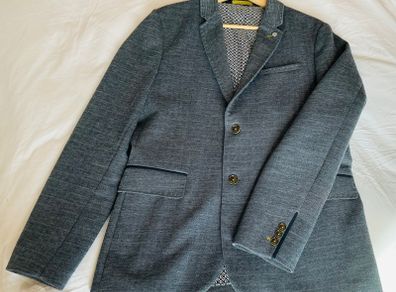 Mens Sports Jacket Coat Blazer from Ted Baker Navy Grey plaid Size 5 XL