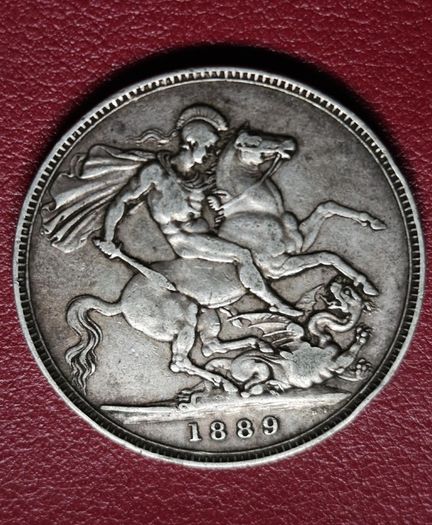 1889 Queen Victoria Silver Crown coin