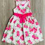 Girls Pink and White Floral Party Dress: Age 8 Image 2