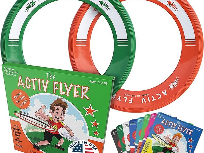 Kid's Flying Rings 2 Pack Fly Straight & DontHurt - 80% Lighter Than Standard Flying Discs - Replace Screen Time with Healthy Family Fun - Get Outside & Play! Made in USA