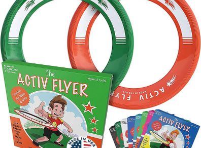Kid's Flying Rings 2 Pack Fly Straight & DontHurt - 80% Lighter Than Standard Flying Discs - Replace Screen Time with Healthy Family Fun - Get Outside & Play! Made in USA