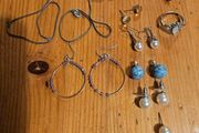 Sterling Silver Heart Locket And Pendnt Plus 8 0ther Items. See Photos.