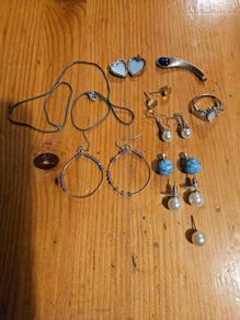 Sterling Silver Heart Locket And Pendnt Plus 8 0ther Items. See Photos.