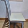 Set of 6 Solid Oak Dining Chairs - Grey & Cream - Excellent Condition Image 6