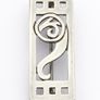 Vintage 925 Sterling Silver Mackintosh Style Geometric Scroll Brooch Image 3