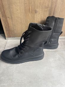 Ecco black leather lace-up boots - size 41