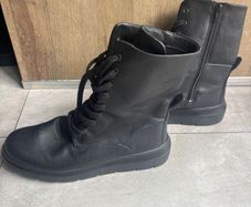 Ecco black leather lace-up boots - size 41