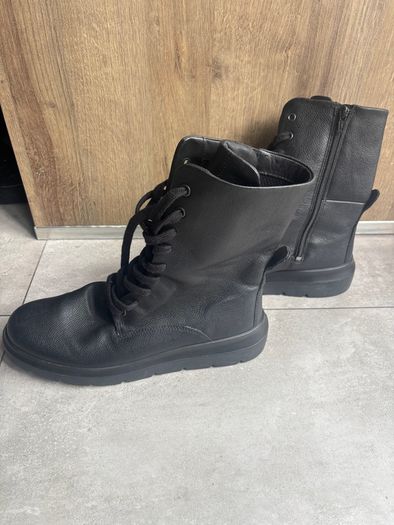 Ecco black leather lace-up boots - size 41