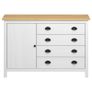 Sideboard Hill Range White 120x40x80 cm Solid Pine Wood Image 2
