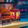 Vintage paraffin lantern with hand painted glass Image 4