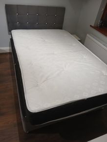Double bed with headboard, mattress and two drawers