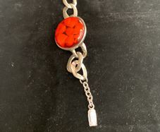 Dominique Denaive silver braclet with orange resin
