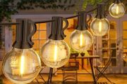 SUMMER SALE Outdoor Indoor String Lights Mains Powered, 120FT G40 LED Festoon Lights Outdoor, IP45 Waterproof Globe Mains Garden Lights with 60+2 Bulbs (FREE SHIPPING)