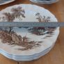 Fabulous Vintage Mid Century Brown 29 Piece Dinner Service With Hand-Painted Multicoloured Elements by Johnson Bros in the Popular and Collectable The Old Mill Pattern, Circa 1952-77 Image 9