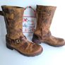 Dr Martens cowboy mid calf brown leather buckle boots UK6 EU39 US8 Image 4