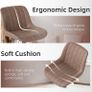 Bar Stools Set of 4, Swivel Counter Height Barstools with Back, Adjustable PU Leather Bar Chairs, Modern Armless Kitchen Island Stool, Brown Image 6