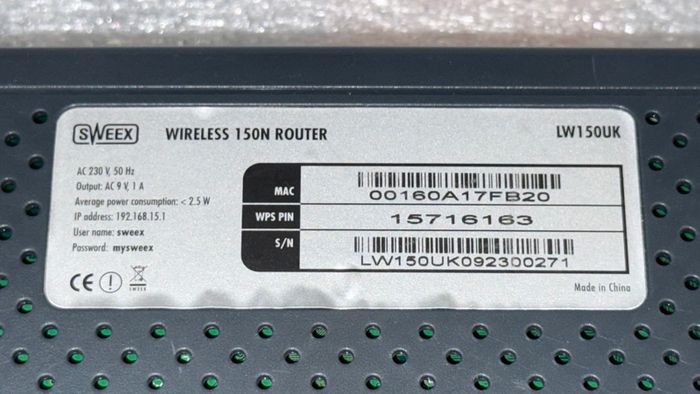 Sweex WiFi Wireless Broadband Router