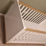 White and wooden cot Image 2