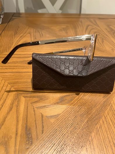 Gucci Tortoise Wayfarer Silver Metal Temples Glasses