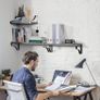 Floating Shelves Wall Mounted Shelf, Gray Paulownia Wood Wall Shelves, Wooden Shelves Set of 3 for Bedroom, Bathroom, Living Room, Kitchen, Home Office, Laundry room (FREE POSTAGE) Image 2
