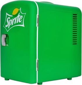 AZ Sprite 4L 6 Can Portable Cooler/Warmer, Compact Personal Travel Mini Fridge for Snacks Lunch Drinks Cosmetic, Includes 12V and AC Cords,Desk Accessory