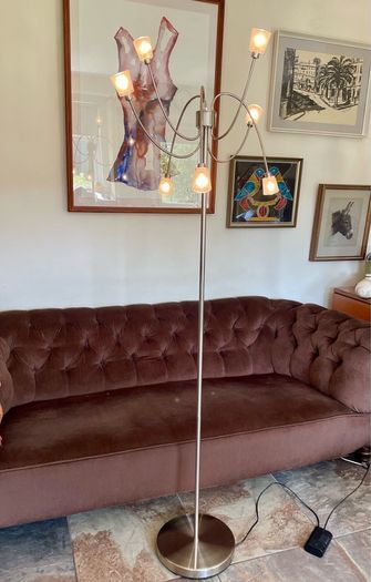 Rare IKEA Kryssbo Medusa Tentacle Jellyfish Stainless Floor Dimmer Accent Lamp