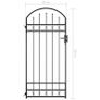 Fence Gate with Arched Top Steel 89x200 cm Black Image 5