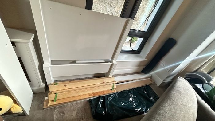 Single white bedframe