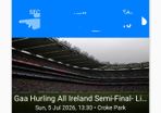 4 x Adult seats GAA Limk Vs Clare semi final tickets