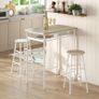 3 Piece Bar Table Set, Bar Table with Shelf, 2 Stools with Footrest, Kitchen Table and Chairs for Dining Room, Pub, Cafe Image 3