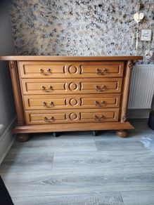 Beautiful vintage solid wood chest of drawers