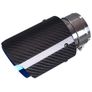 Car exhaust tip, Carbon Fiber, Blue, 64-67mm Image 2