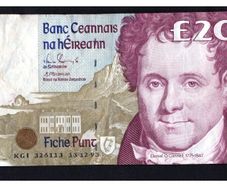 1993 Ireland IR20 Daniel O Connell Banknote Series C. Note issued 13/12/93. Serial number KGI326113