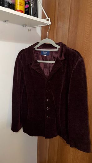 Vintage burgundy velvet blazer